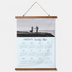 Modern Photo Calendar scripted twenty twenty three Hanging Tapestry