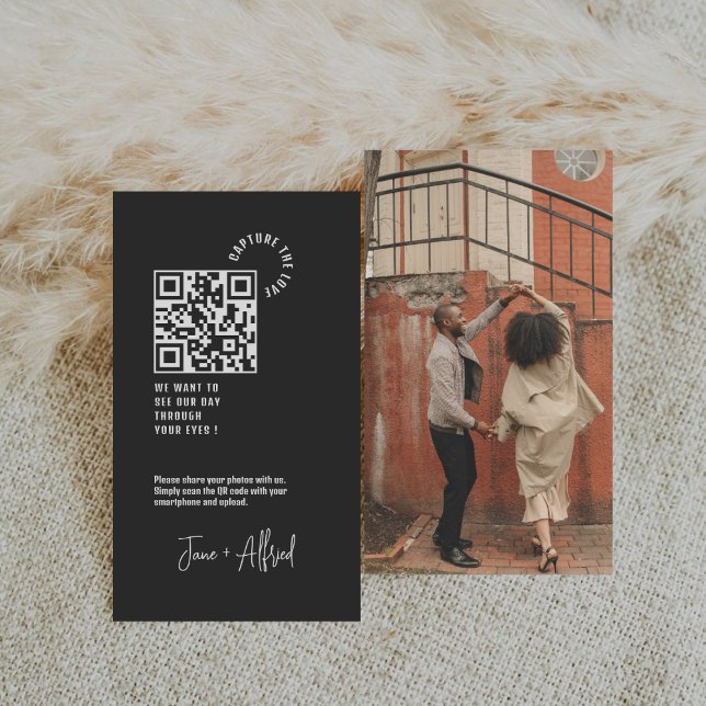 Modern Photo Capture The Love QR code Enclosure Card (Creator Uploaded)