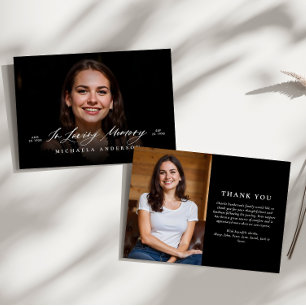 Modern Photo Celebration of Life/Funeral/Memorial Thank You Card