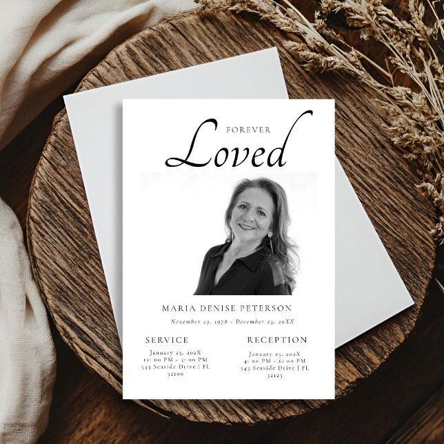 Modern Photo Celebration of Life Funeral Service Invitation (Creator Uploaded)