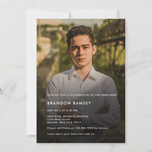 Modern Photo Celebration Of Life Invitation