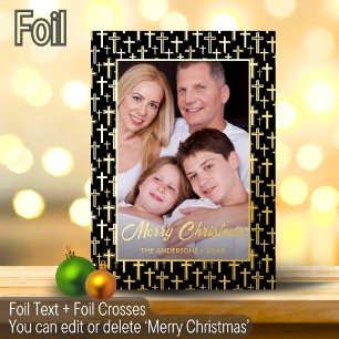 Modern photo Christmas black and gold Jesus cross
