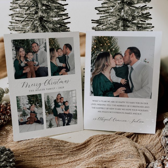 Modern Photo Christmas Card with Photo Collage (Creator Uploaded)