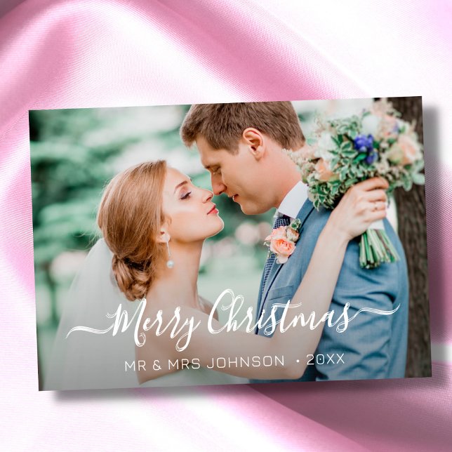 Modern Photo Christmas Elegant Script Stylish Holiday Card (Creator Uploaded)