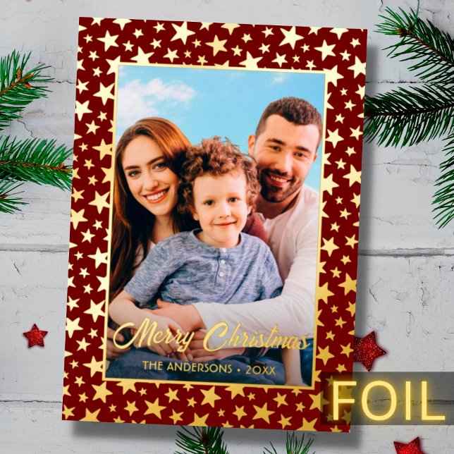 Modern photo Christmas elegant stars burgundy red  (Creator Uploaded)