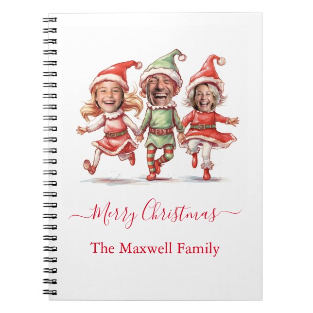 Modern Photo Christmas elves  Notebook (Front)