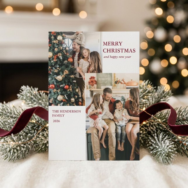 Modern Photo Christmas Greeting Card (Creator Uploaded)