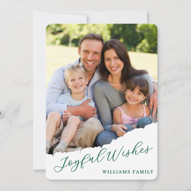 Modern Photo Christmas Holiday Card (Front)