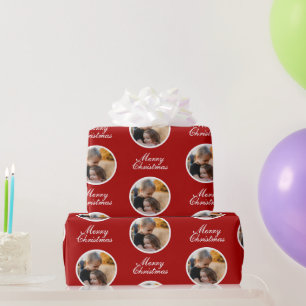Modern Photo Christmas  Wrapping Paper