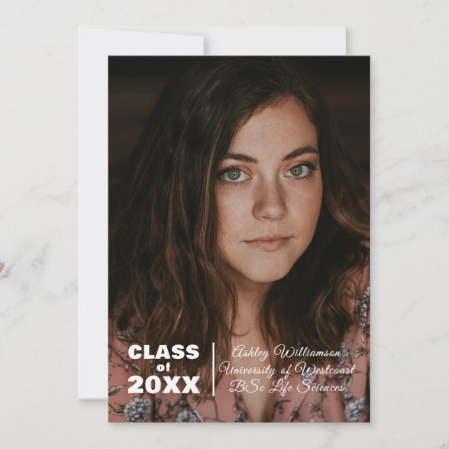 Modern Photo Class 20XX Graduation Announcement (Front)