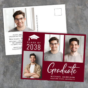 Modern Photo Class of 2025 Graduation Party Invitation Postcard