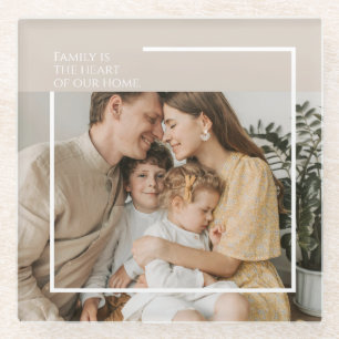 Modern Photo Coaster with Custom Message