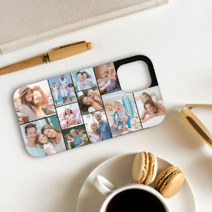 Modern Photo Collage 11 Picture Black Sideways iPhone 12 Pro Case