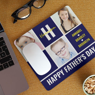 Modern Photo Collage 'Best Dad Ever' Mouse Pad