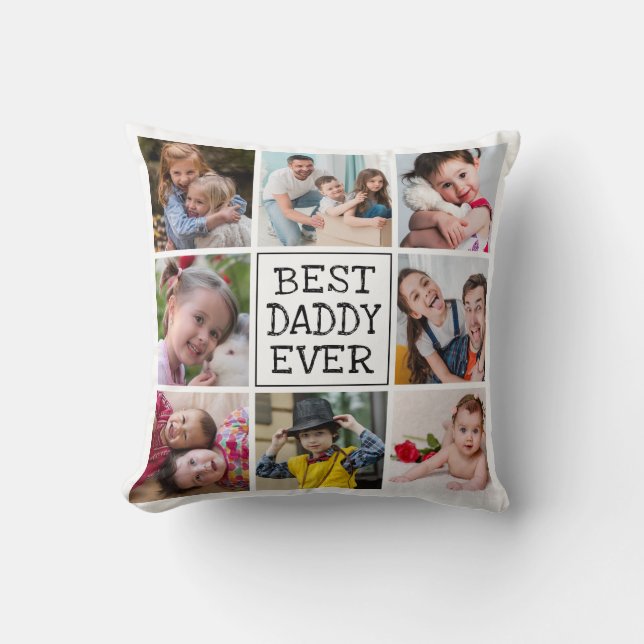 Modern Photo Collage  |  Best Daddy Ever Cushion (Front)