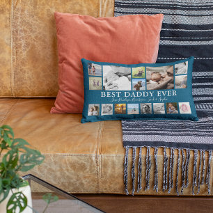 Modern Photo Collage 'Best Daddy Ever' Lumbar Cushion