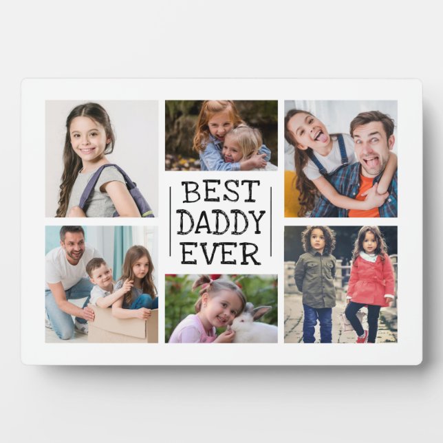 Modern Photo Collage  |  Best Daddy Ever Plaque (Front)