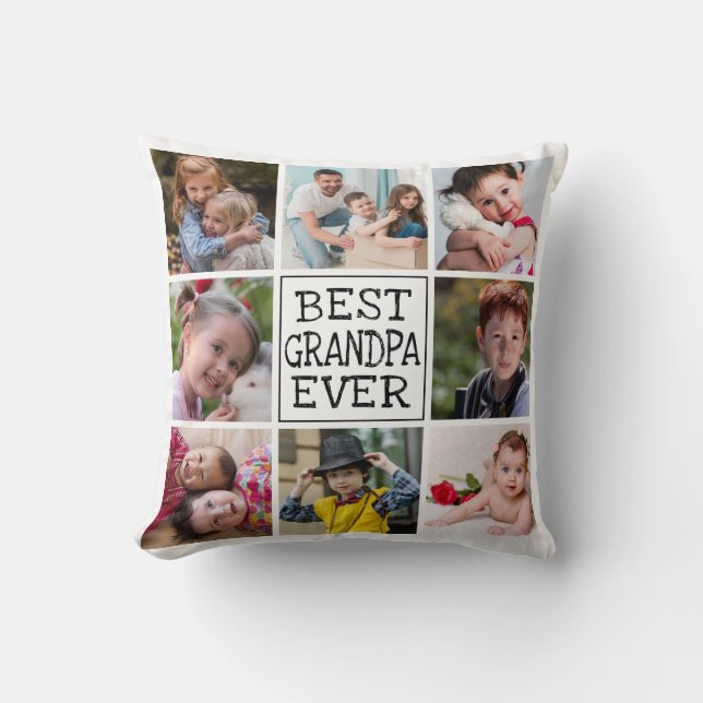 Modern Photo Collage  |  Best Grandpa Ever Cushion (Front)