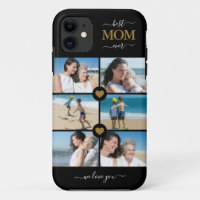 Modern Photo Collage Best Mum Ever Mother Black