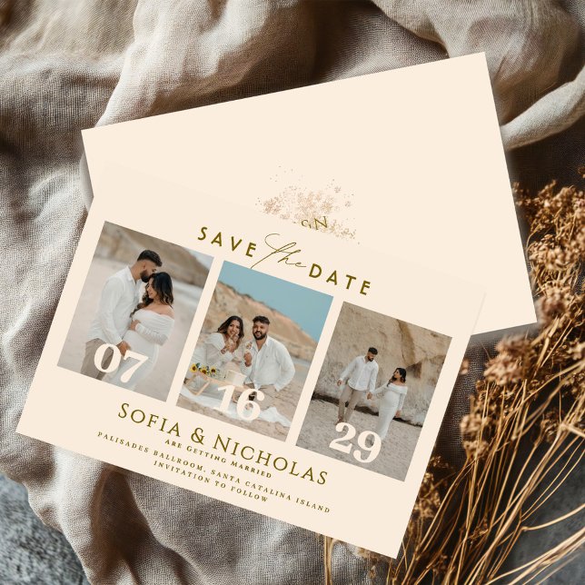 Modern Photo Collage Boho Wedding Save The Date (Creator Uploaded)