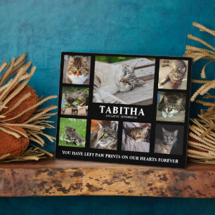 Modern Photo Collage Cat Memorial Plaque