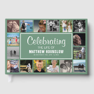 Modern Photo Collage   Celebrating the Life Of Gue Guest Book