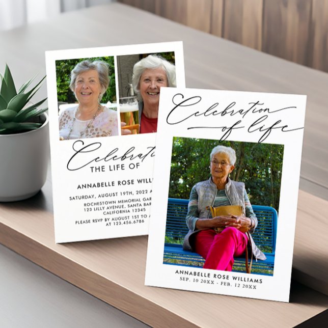 Modern Photo Collage Celebration Of Life Memorial Invitation (Creator Uploaded)