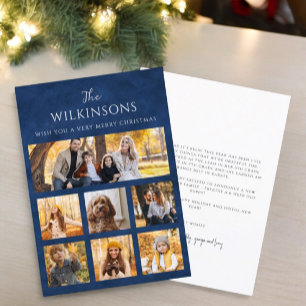 Modern photo collage christmas Flat Holiday Card