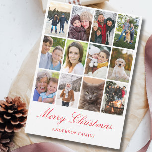 Modern Photo Collage Christmas  Holiday Card