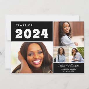 Modern Photo Collage Class of 2024 Graduation Announcement