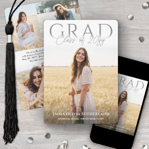 Modern Photo Collage Class Year Overlay Graduation Announcement
