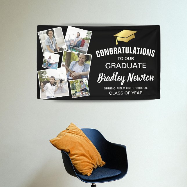 Modern Photo Collage Congratulations Graduation Banner (Creator Uploaded)