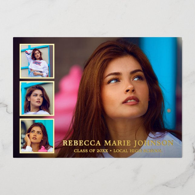 Modern Photo Collage Elegant Graduation (Front)