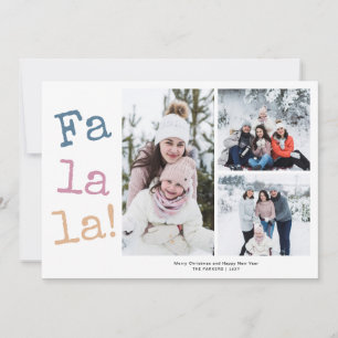 Modern Photo Collage FaLaLa Christmas Holiday Card