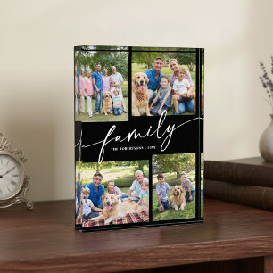 Modern Photo Collage Family Script Keepsake Block