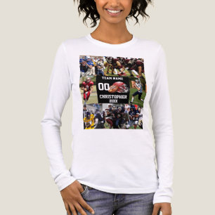 Modern Photo Collage Football Mum Tri-Blend Shirt