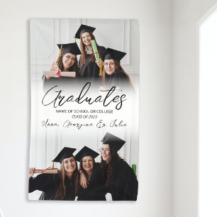 Modern Photo Collage Friends Graduation Party Banner