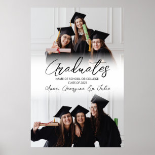 Modern Photo Collage Friends Graduation Party Poster