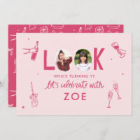 Modern Photo Collage Fun Hand-Drawn Birthday