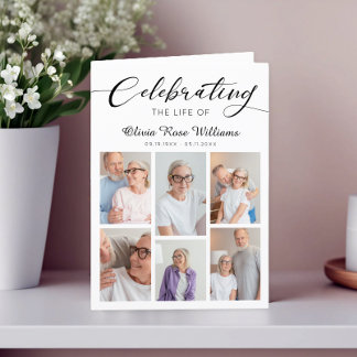 Modern Photo Collage Funeral Memorial Programme