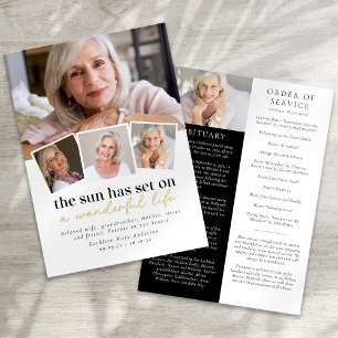 Modern Photo Collage Funeral Order of Service Programme