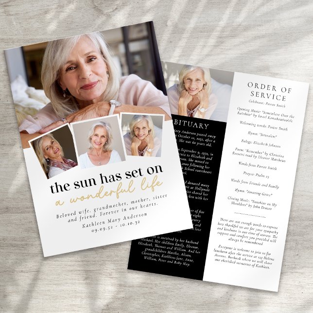 Modern Photo Collage Funeral Order of Service Programme (Creator Uploaded)