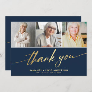 Modern Photo Collage Funeral Thank You Card