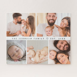 Modern Photo Collage Gallery Family Personalised Jigsaw Puzzle