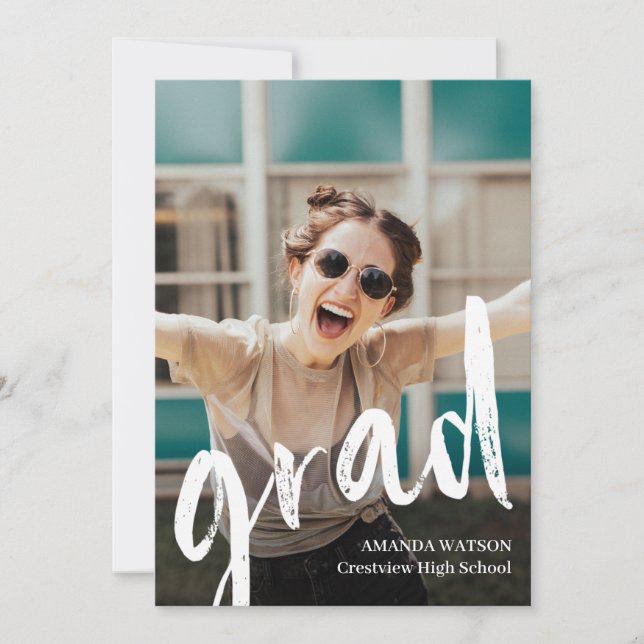 Modern Photo Collage Grad Class of 2022 Graduation Invitation (Front)