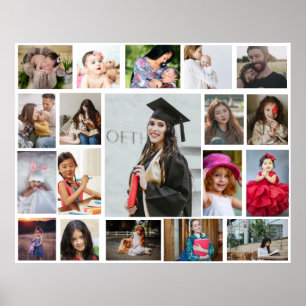 Modern Photo Collage Graduate Milestone Party Sign