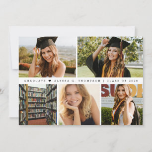 Modern Photo Collage Graduate Photo Class of 2026 Invitation