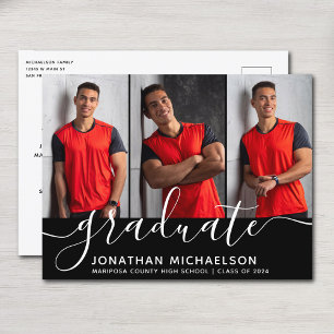 Modern Photo Collage Graduation Class of Announcement Postcard