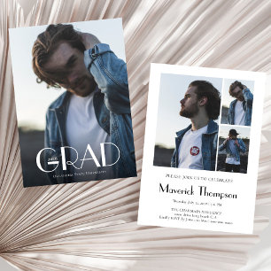 Modern Photo Collage Graduation Invitation