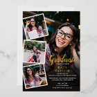 Modern Photo Collage Graduation Party Gold Foil In